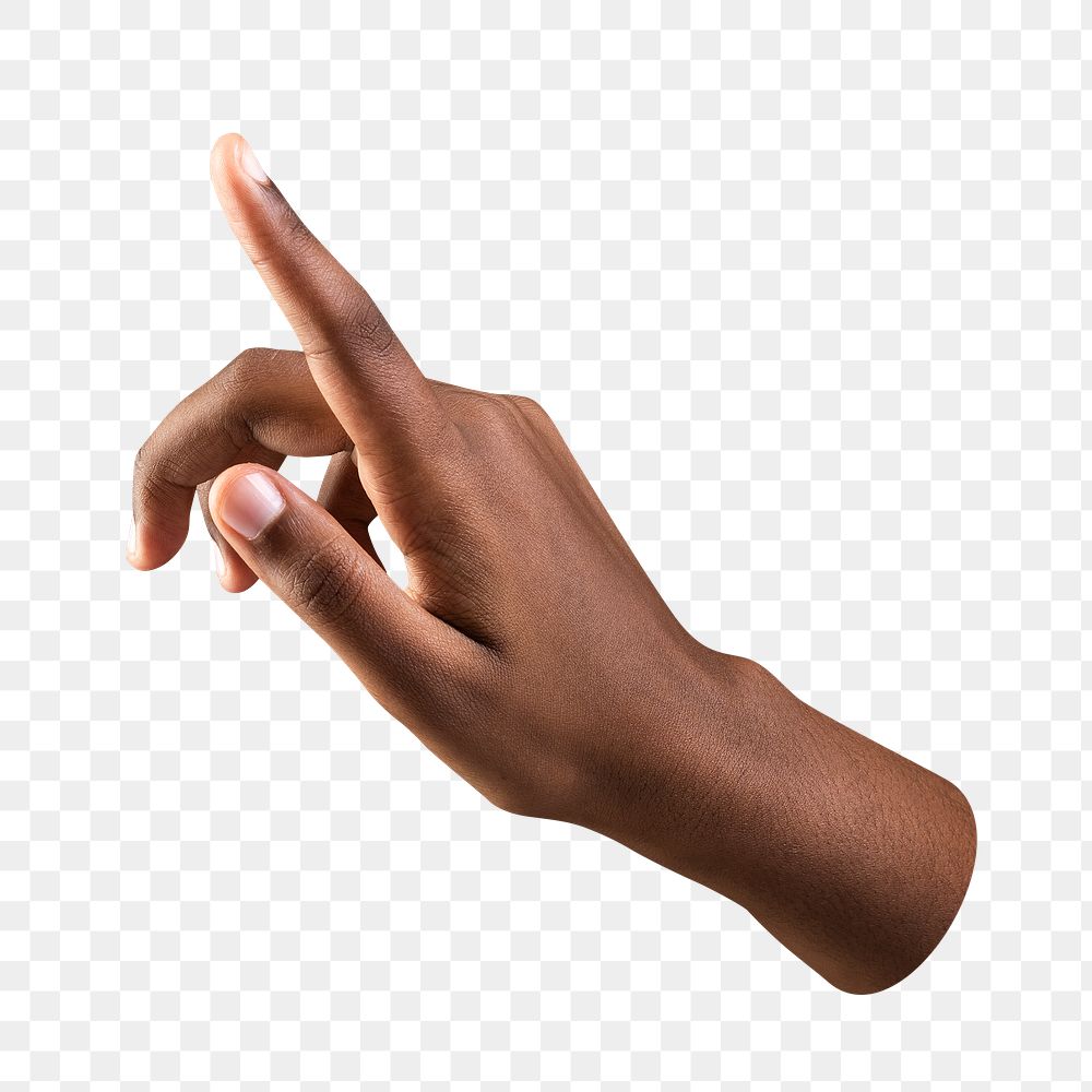 Finger pointing png sticker, transparent background