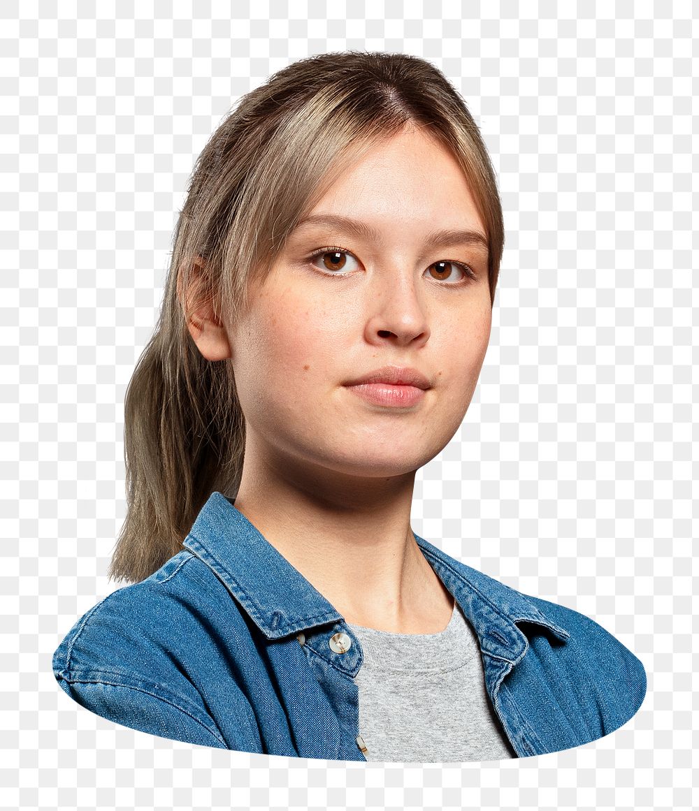 Png confident young girl sticker, transparent background