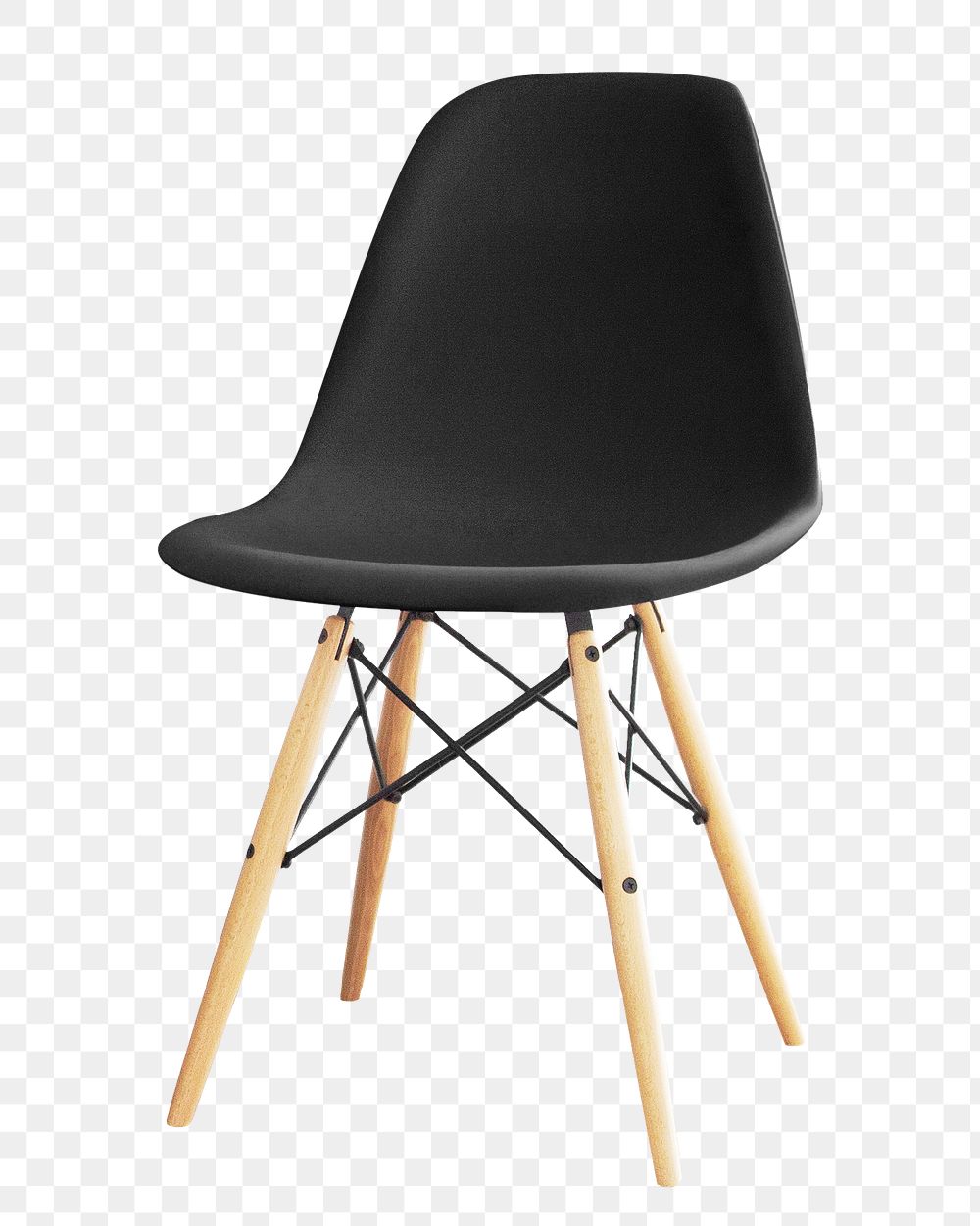 Black chair png sticker, transparent background