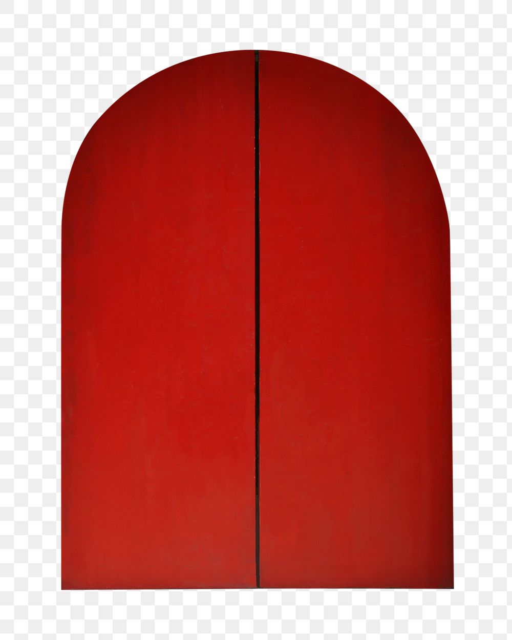 Png red wooden door sticker, transparent background