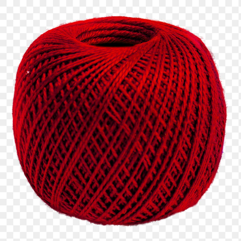 Red yarn png sticker, transparent background