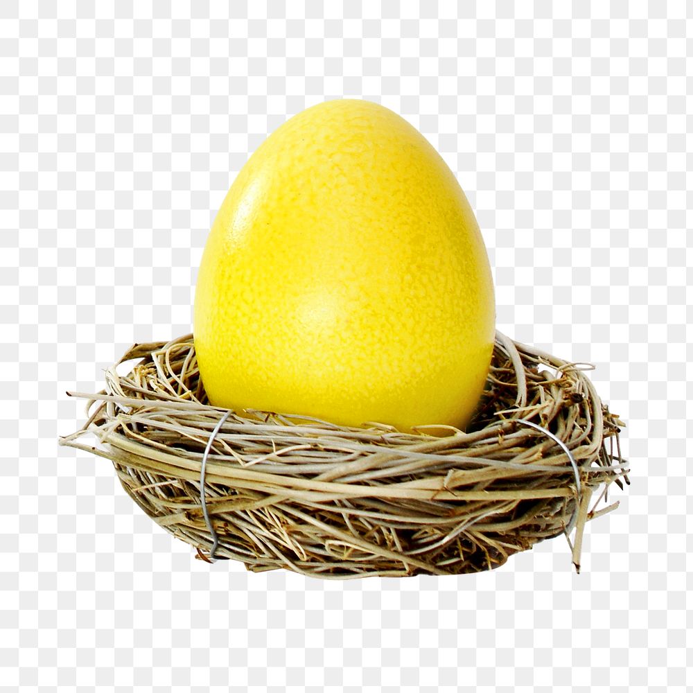 Yellow Easter egg png sticker, transparent background