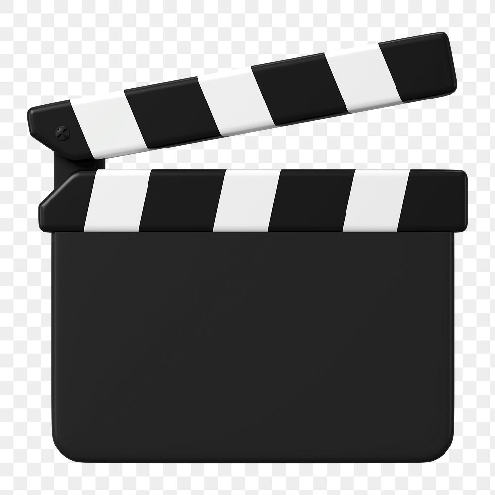 Film slate png sticker, 3D media, entertainment graphic