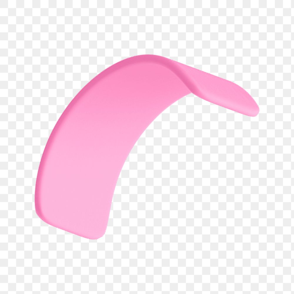 3D rendering png pink arch shape sticker, collage element on transparent background