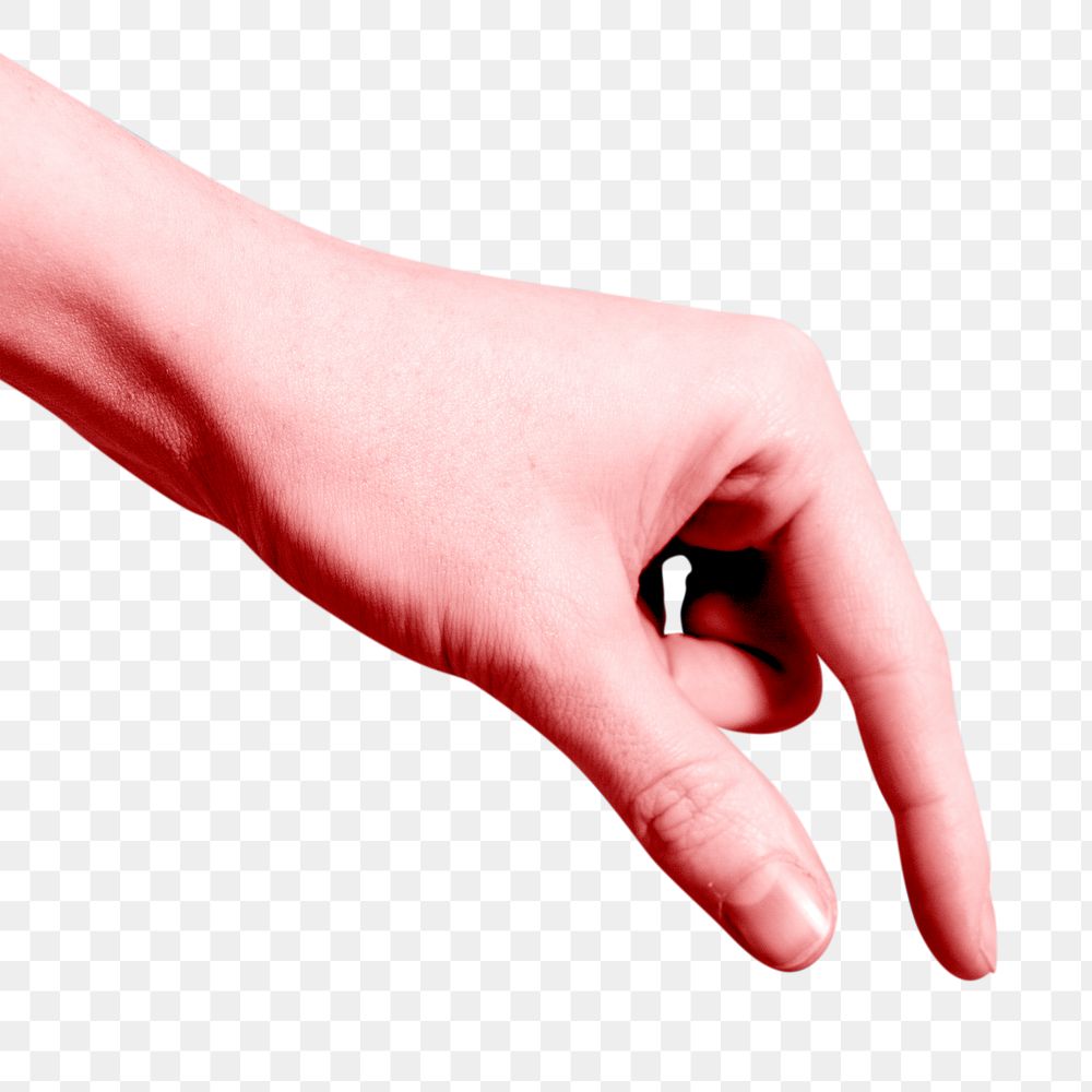 PNG hand picking up gesture sticker, transparent background