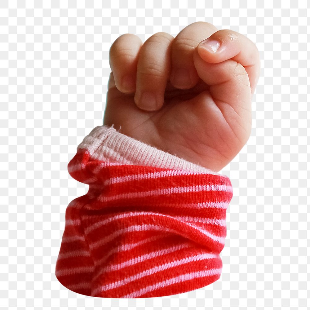 Tiny baby hand png sticker, transparent background