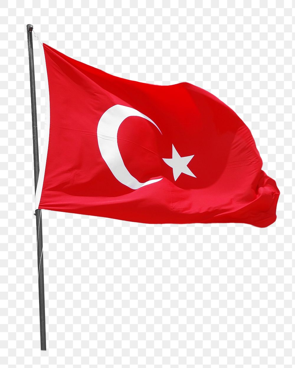 Turkish flag png sticker, transparent background
