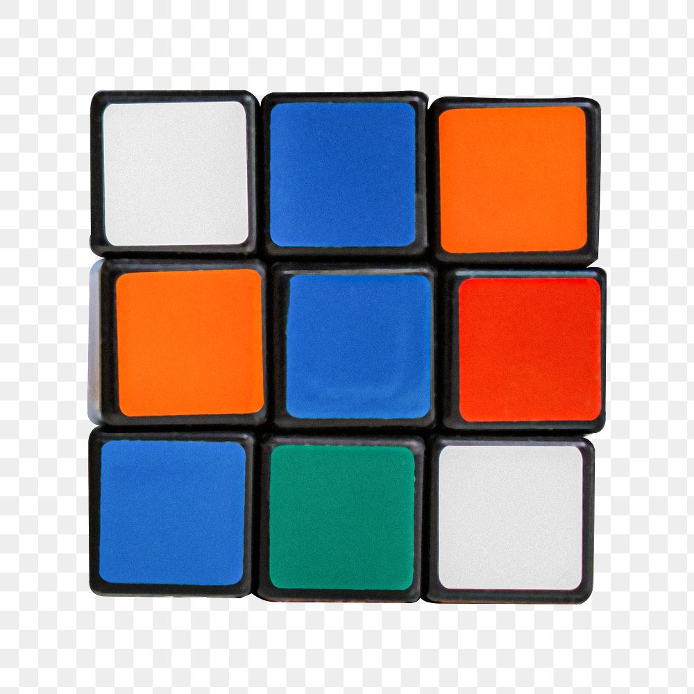 Puzzle cube game png sticker, transparent background