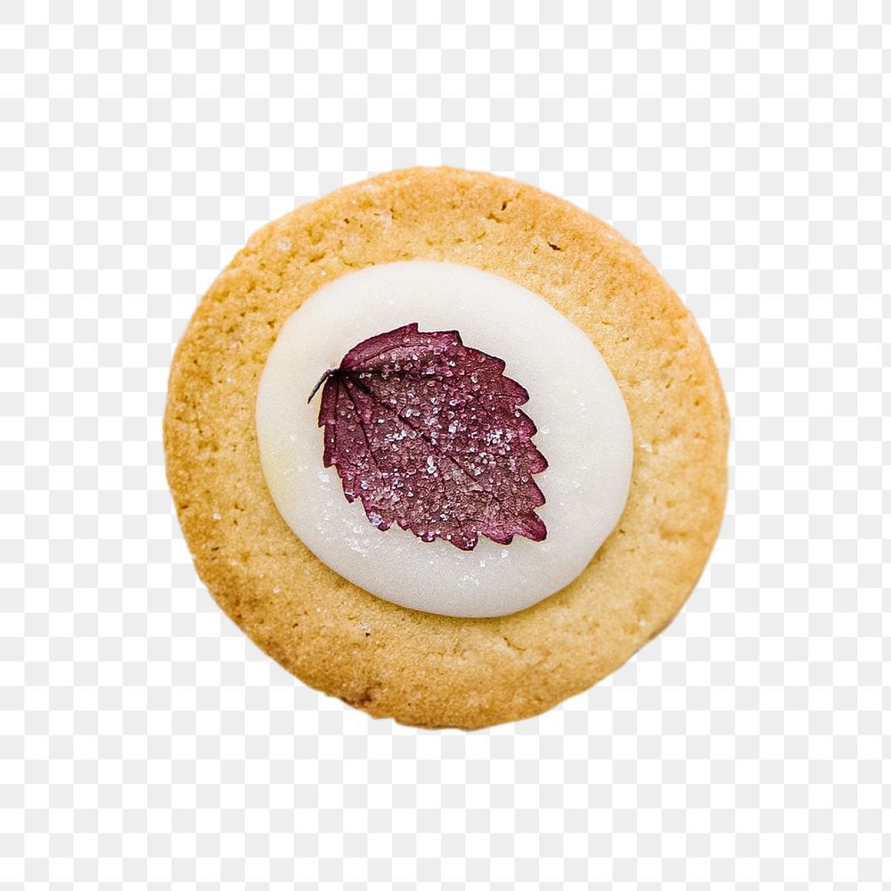 Yummy biscuit png, elegant floral cookie in transparent background