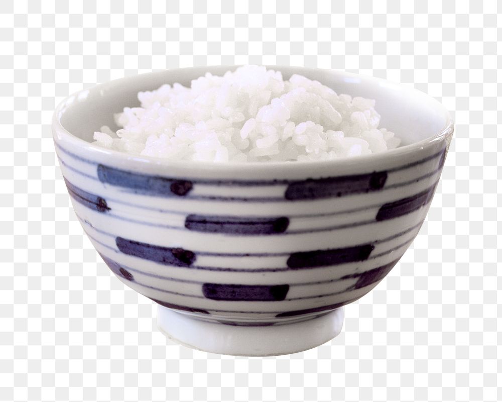Rice bowl png sticker, transparent background