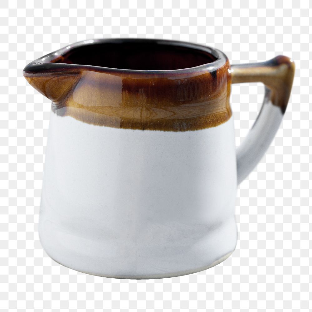 Porcelain milk jug  png sticker, transparent background