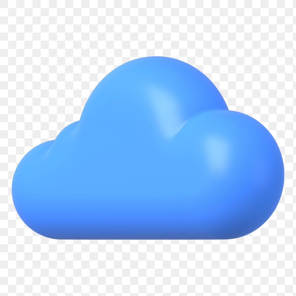 3D cloud png clipart, storage backup technology graphic
