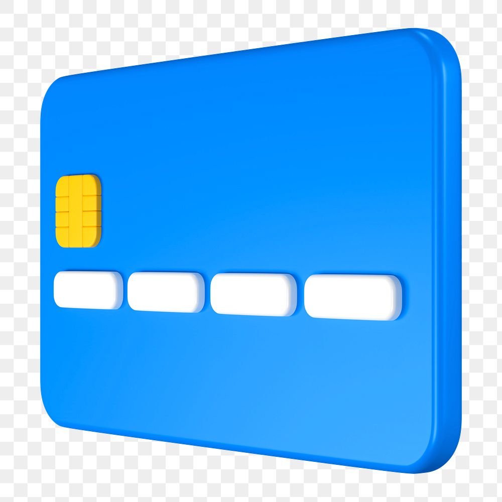 Credit card png 3D clipart, finance & banking graphic on transparent background