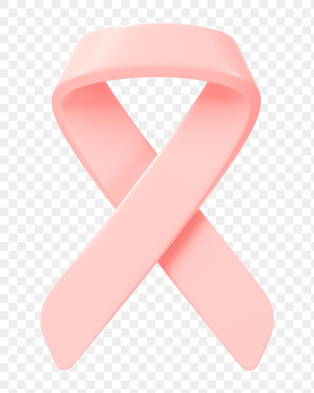 3D pink ribbon png clipart, breast cancer awareness on transparent background