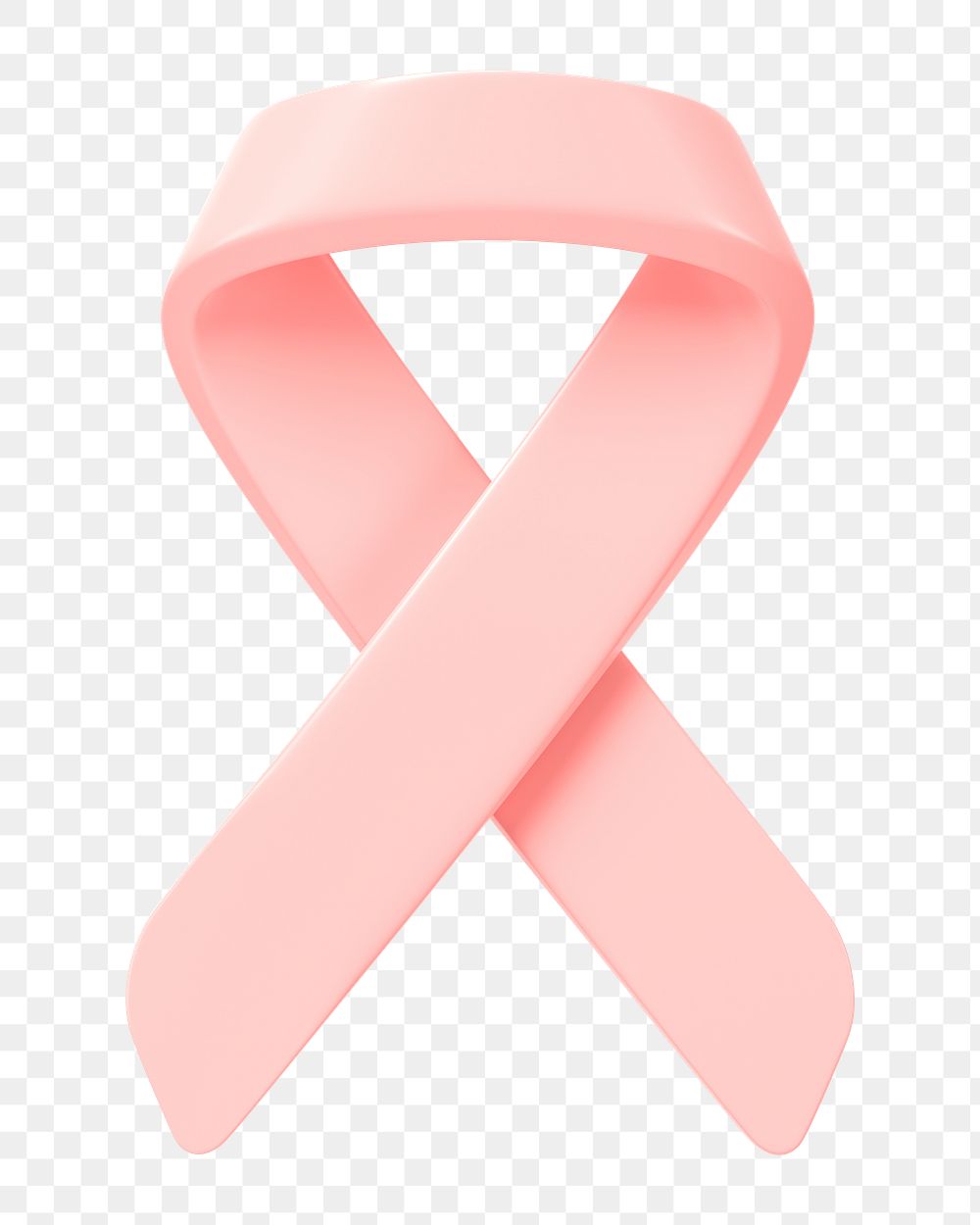 3D pink ribbon png clipart, breast cancer awareness on transparent background