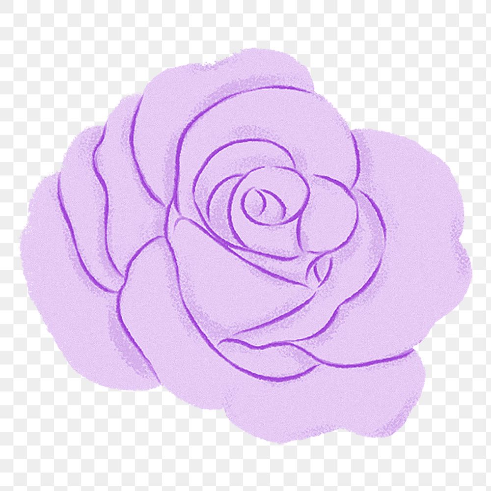 Purple rose png flower sticker, transparent background