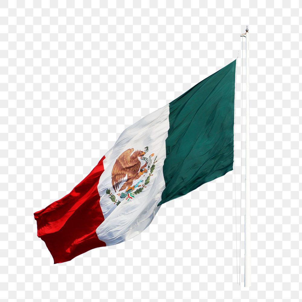 Mexican flag png sticker, transparent background