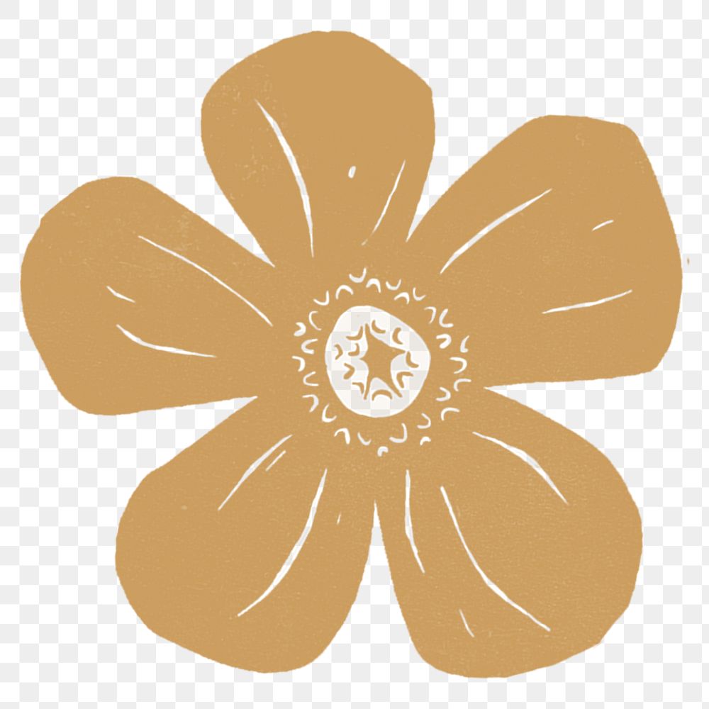 Brown flower png sticker, transparent background