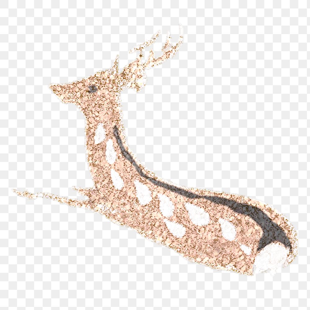 Glitter reindeer png sticker, transparent background