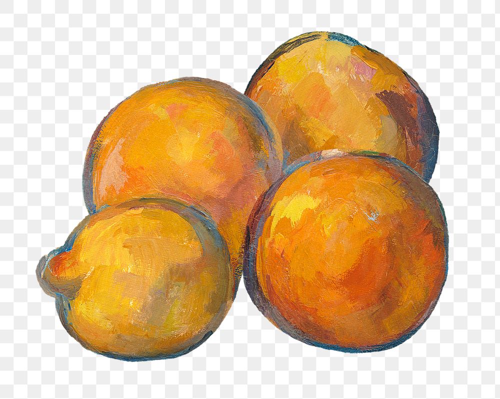 Png Cezanne&rsquo;s Fruit sticker, still life painting, transparent background.  Remixed by rawpixel.