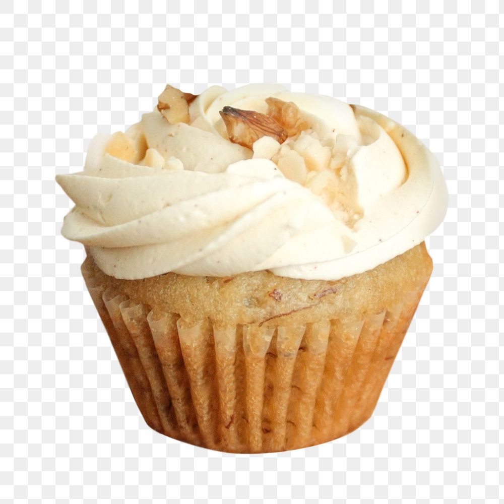 Vanilla cupcake dessert png, transparent background