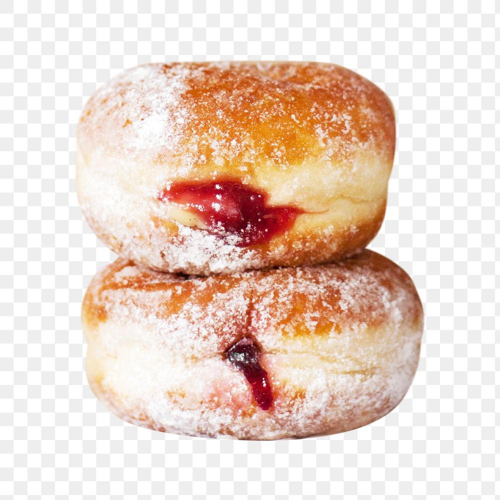 Strawberry donut png, transparent background