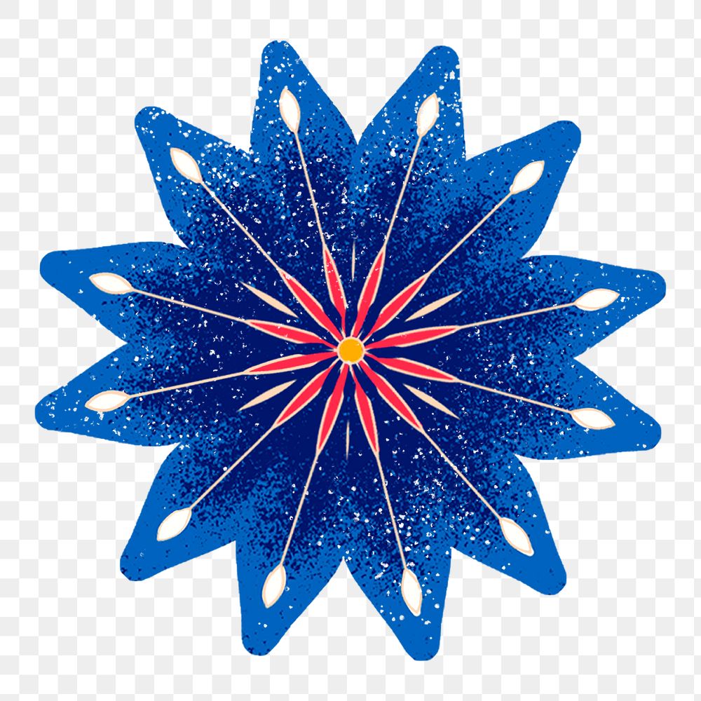 Blue flower png sticker, transparent background