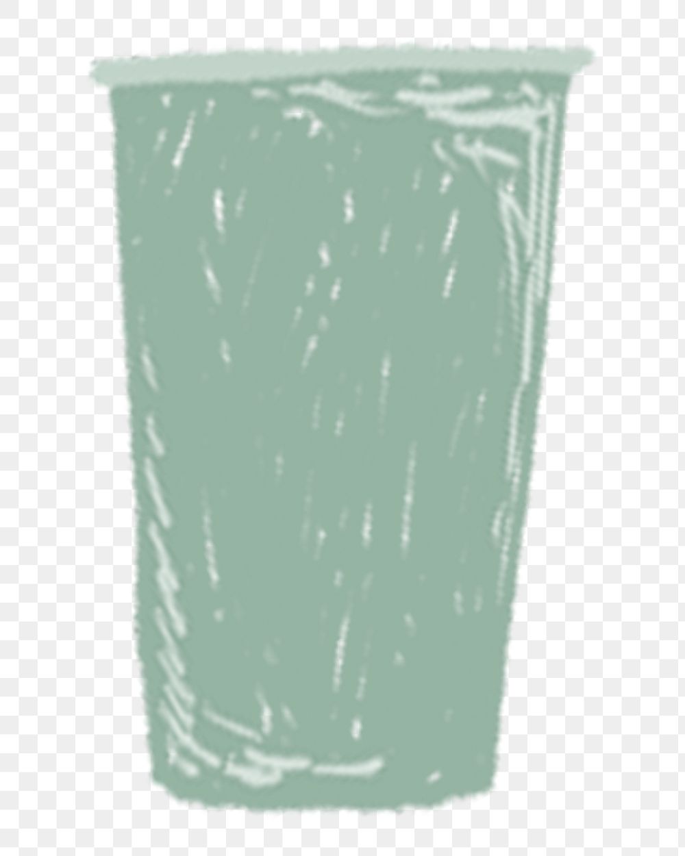 Green cup png illustration sticker, transparent background