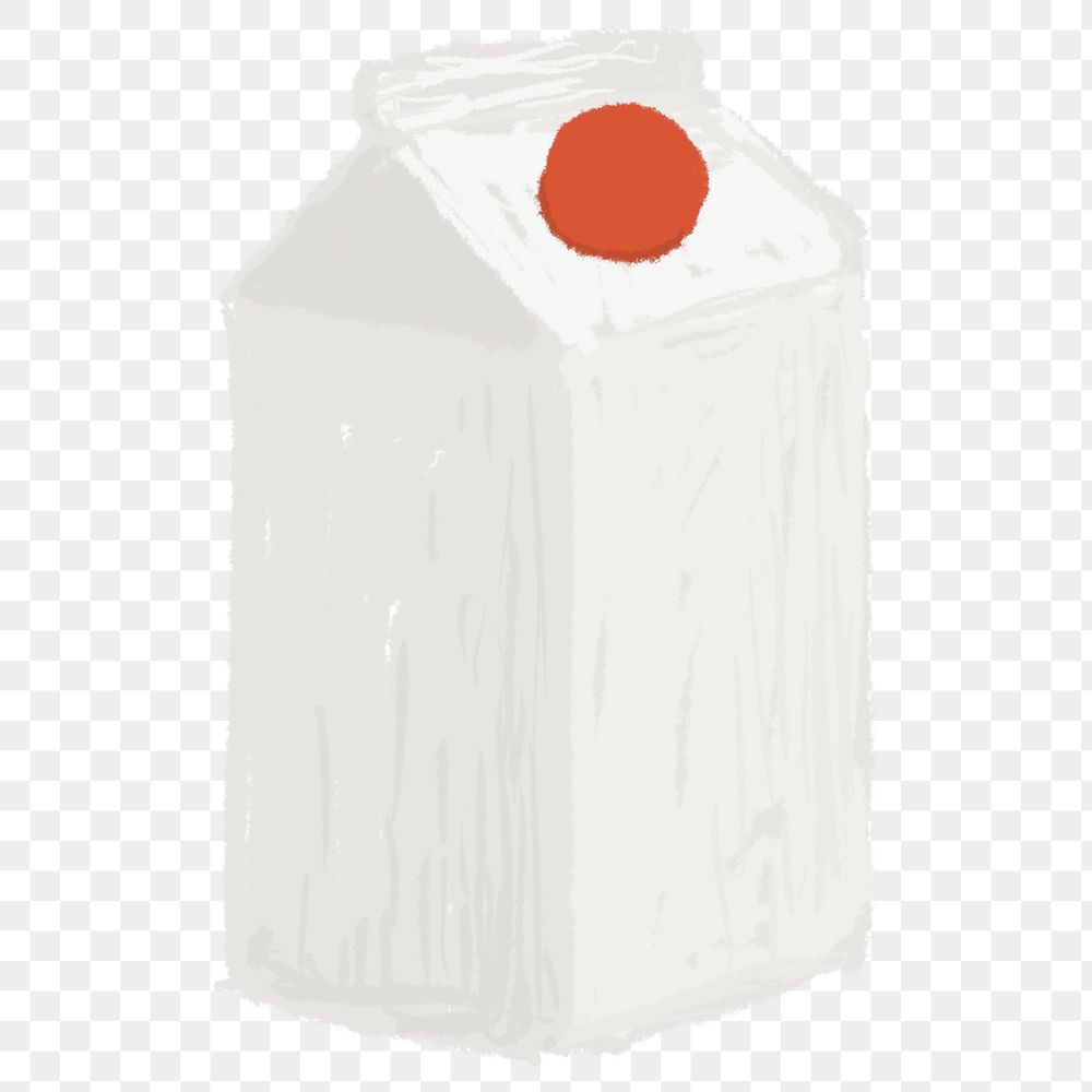 Milk carton png illustration sticker, transparent background
