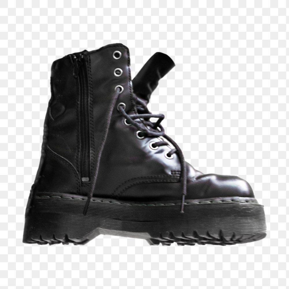 Combat boot png, transparent background