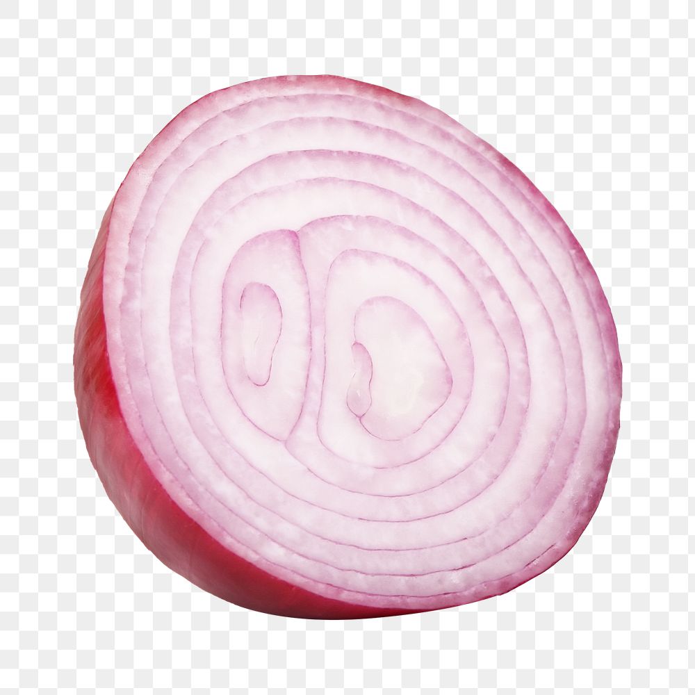 Sliced red onion png sticker, transparent background