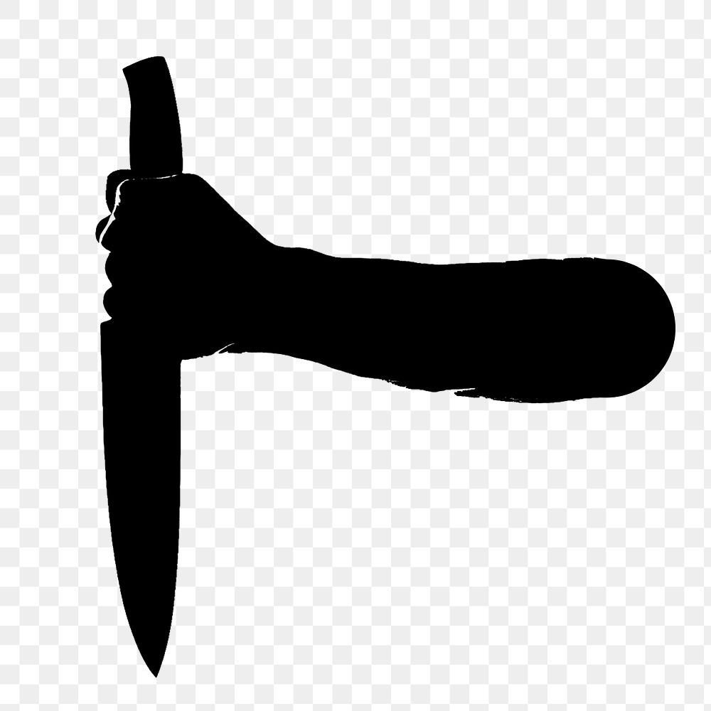 Holding knife png silhouette sticker, transparent background