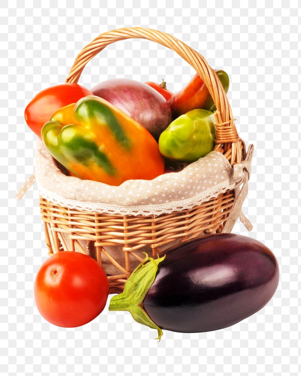 Vegetables basket png sticker, transparent background