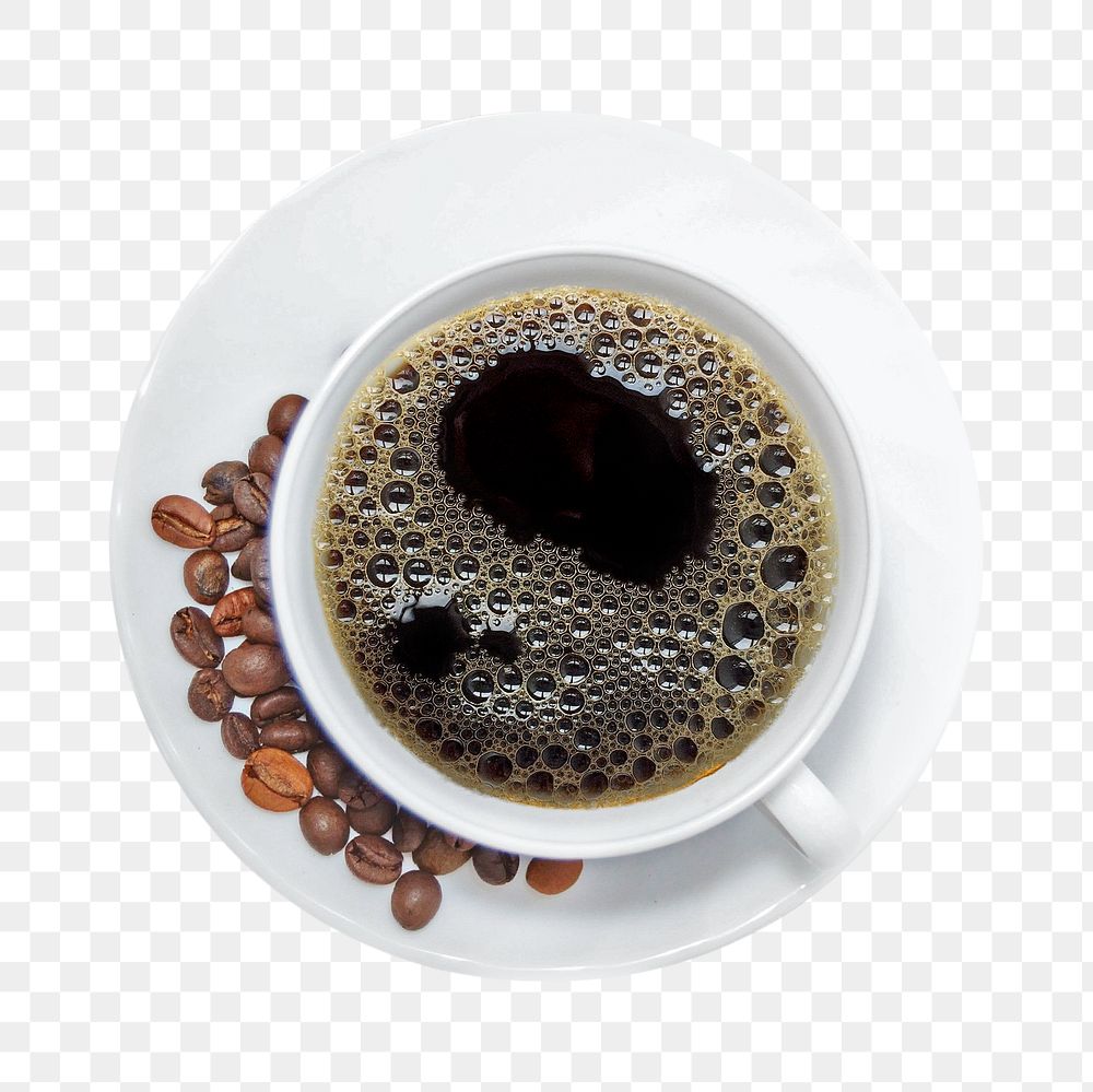 Black coffee cup png, transparent background