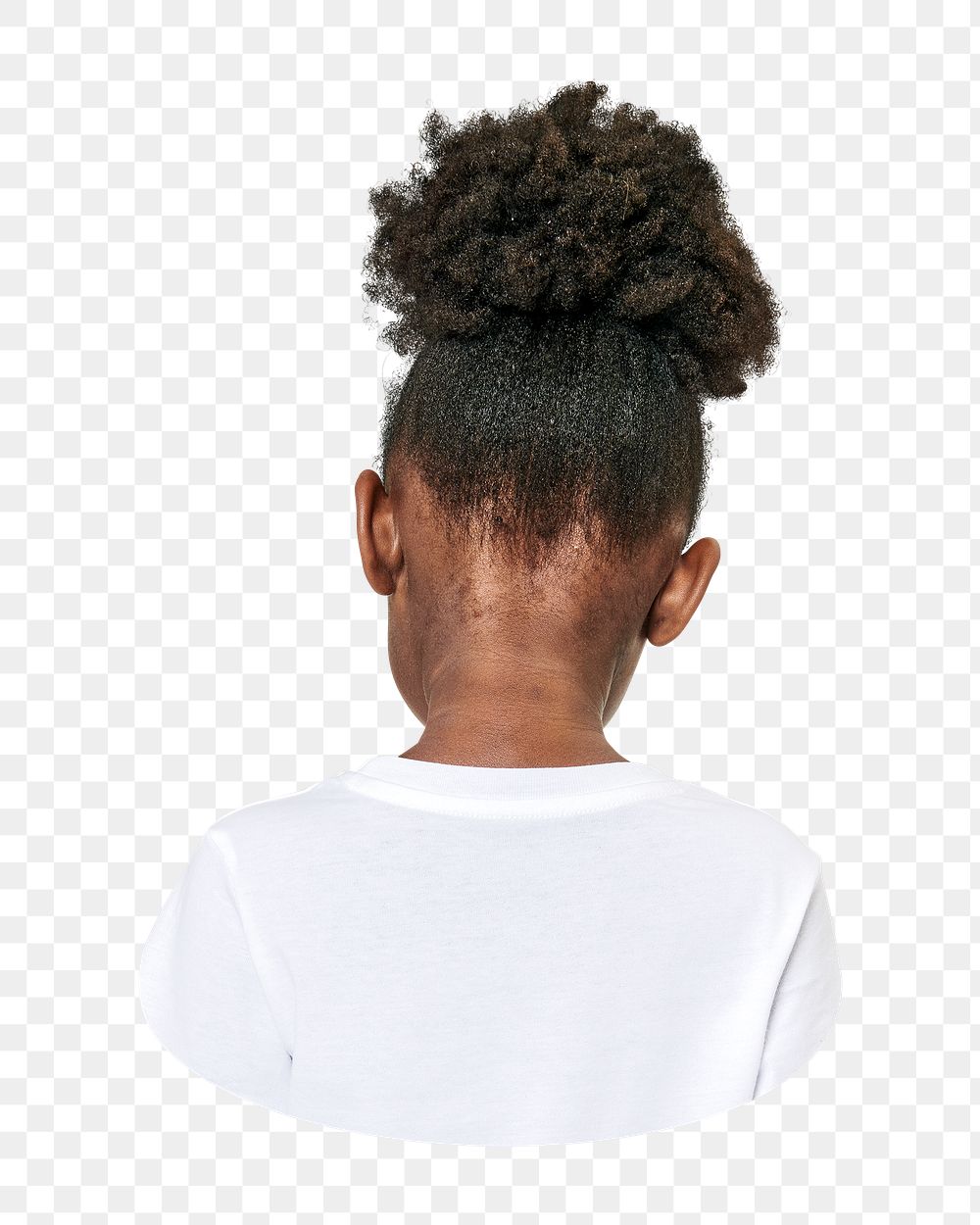 Png black girl in casual wear back view sticker, transparent background