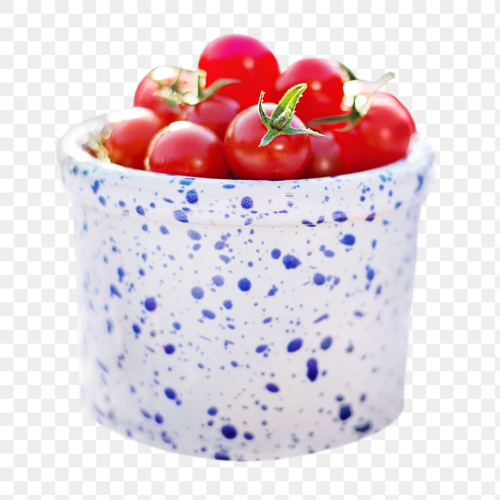 Bucket of tomatoes png, transparent background