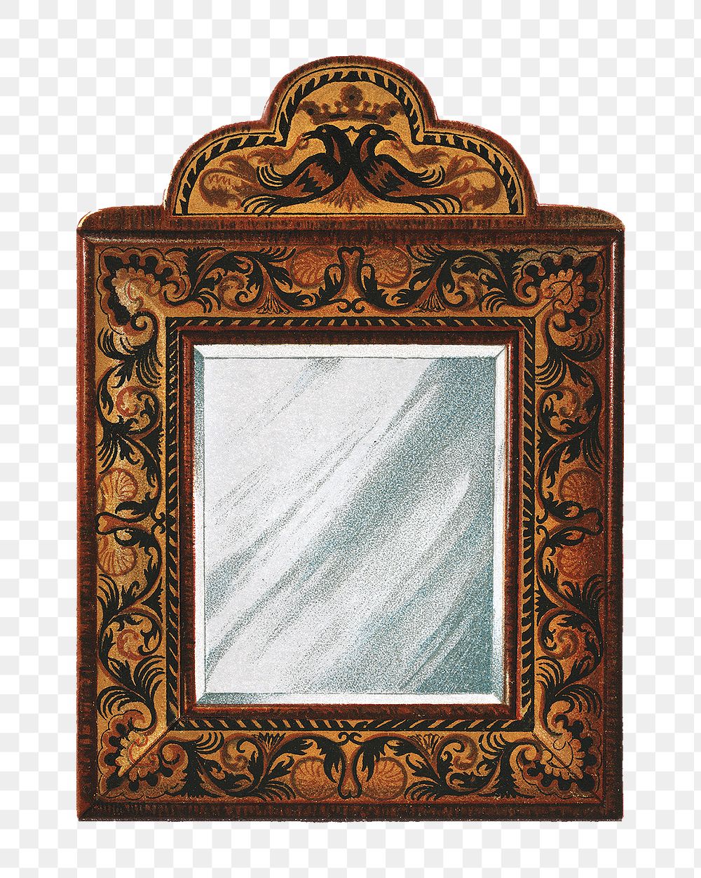 Mirror png vintage Illustration set on transparent background