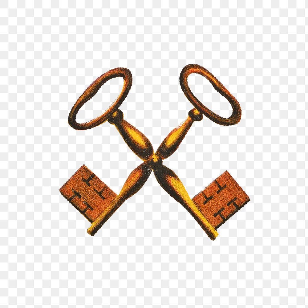 Crossed keys png, Masonic chart of the Scottish rite illustration on transparent background. Remixed by rawpixel.