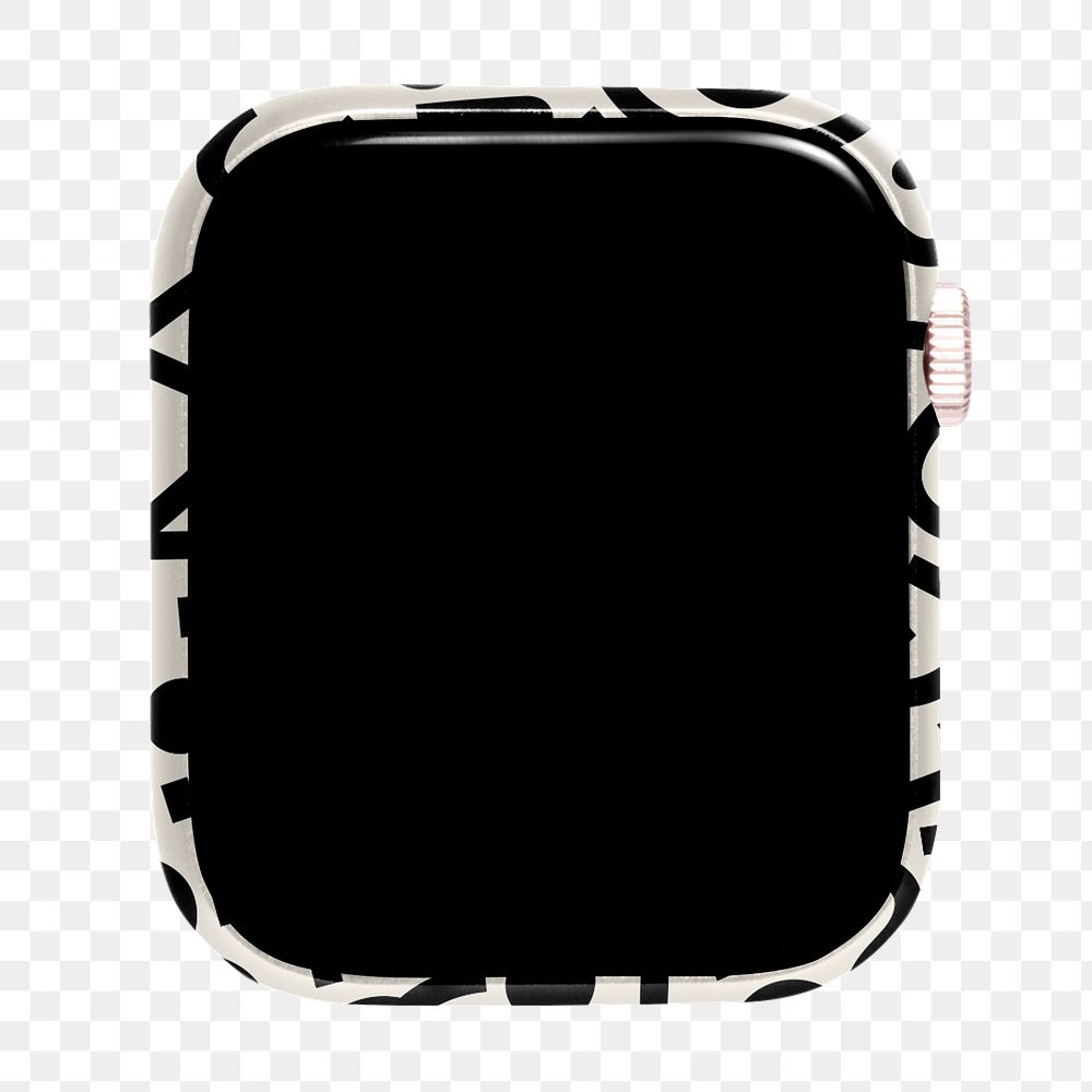 Smartwatch png blank screen, transparent background