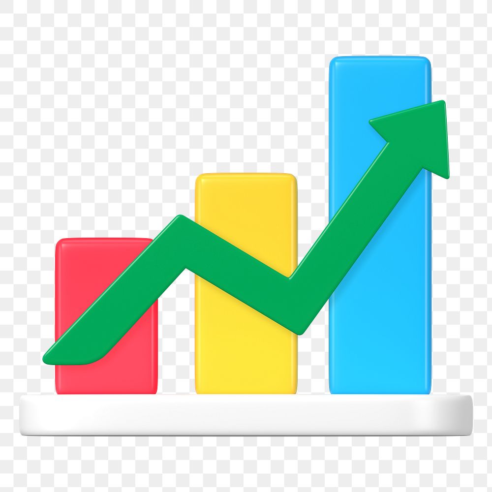 Bar chart png 3D clipart, | Premium PNG Sticker - rawpixel