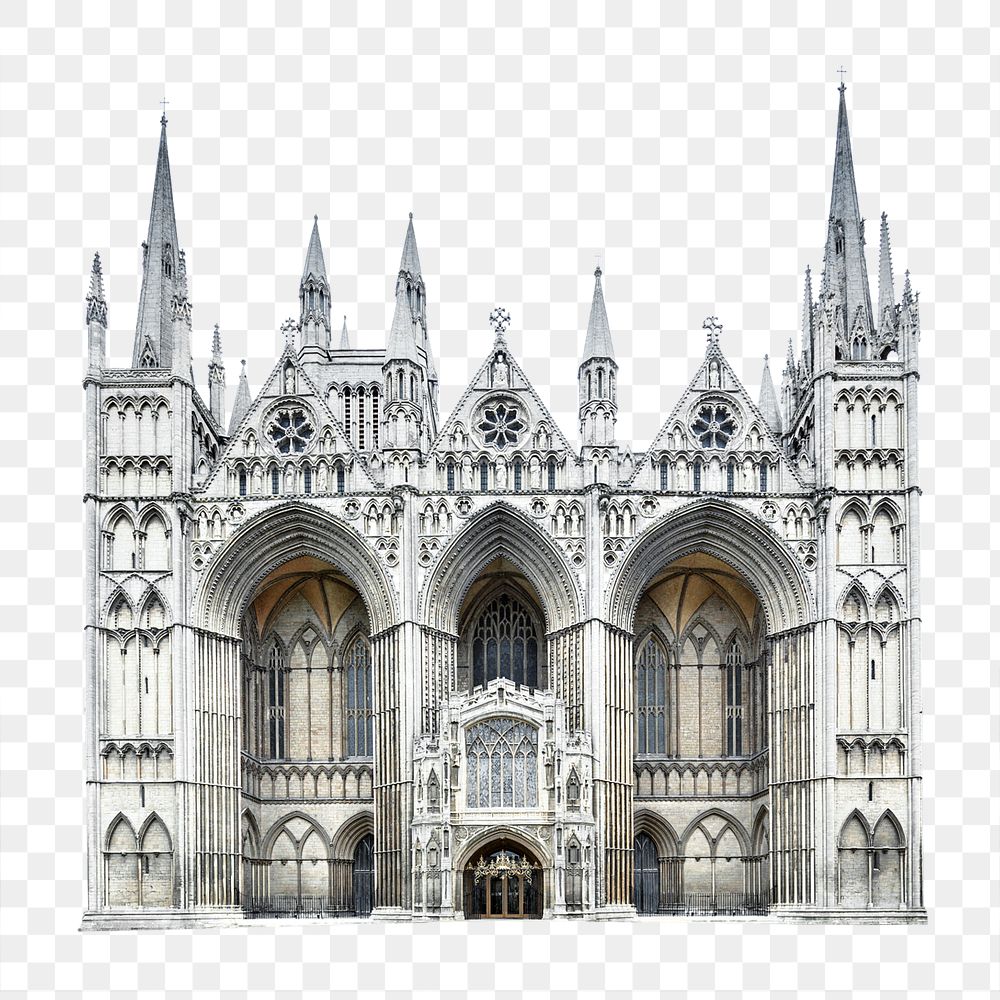 Png Peterborough cathedral, isolated object, transparent background