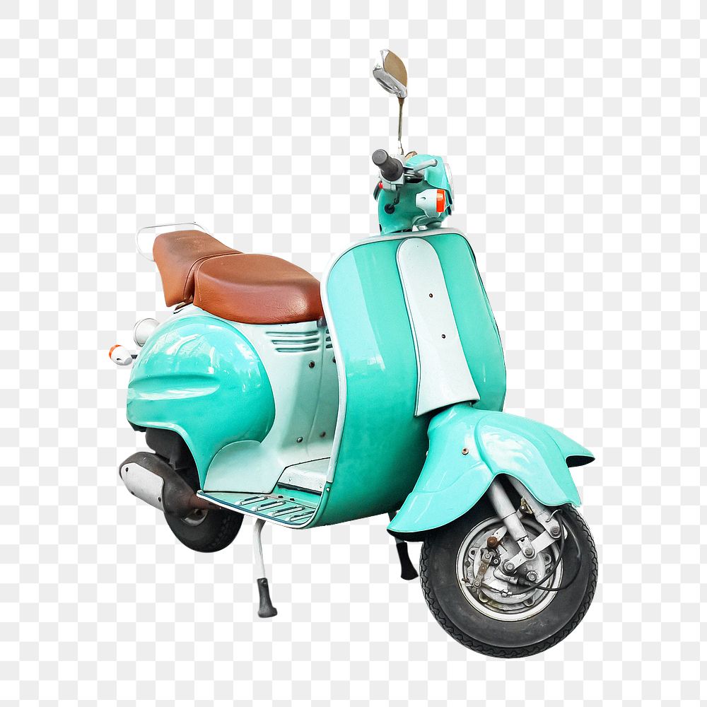 Retro scooter vehicle png, transparent background