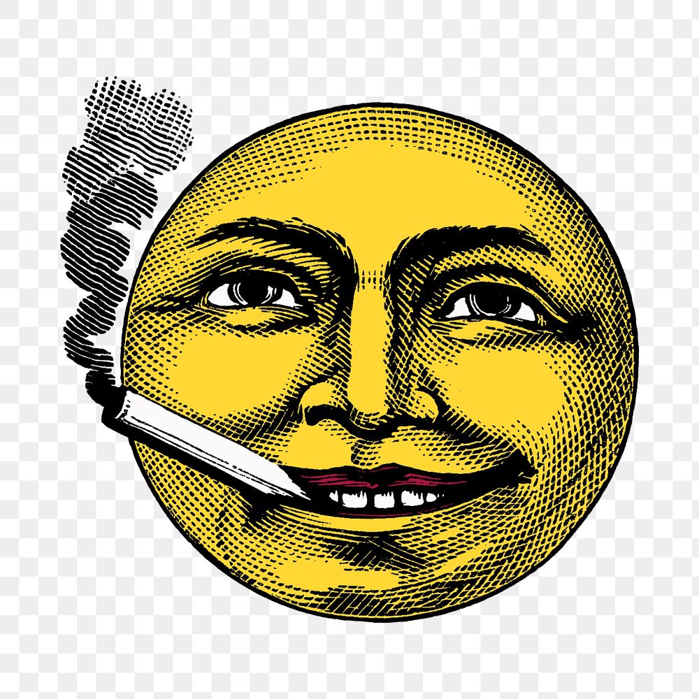 Smoking man's face png illustration by W. Duke, Sons & Co., transparent background. Remixed by rawpixel.