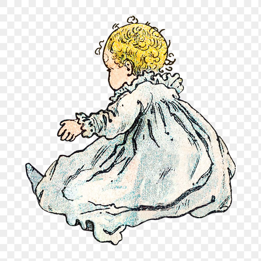 Vintage toddler png child illustration by Shober & Carqueville Lith. Co on transparent background. Remixed by rawpixel.