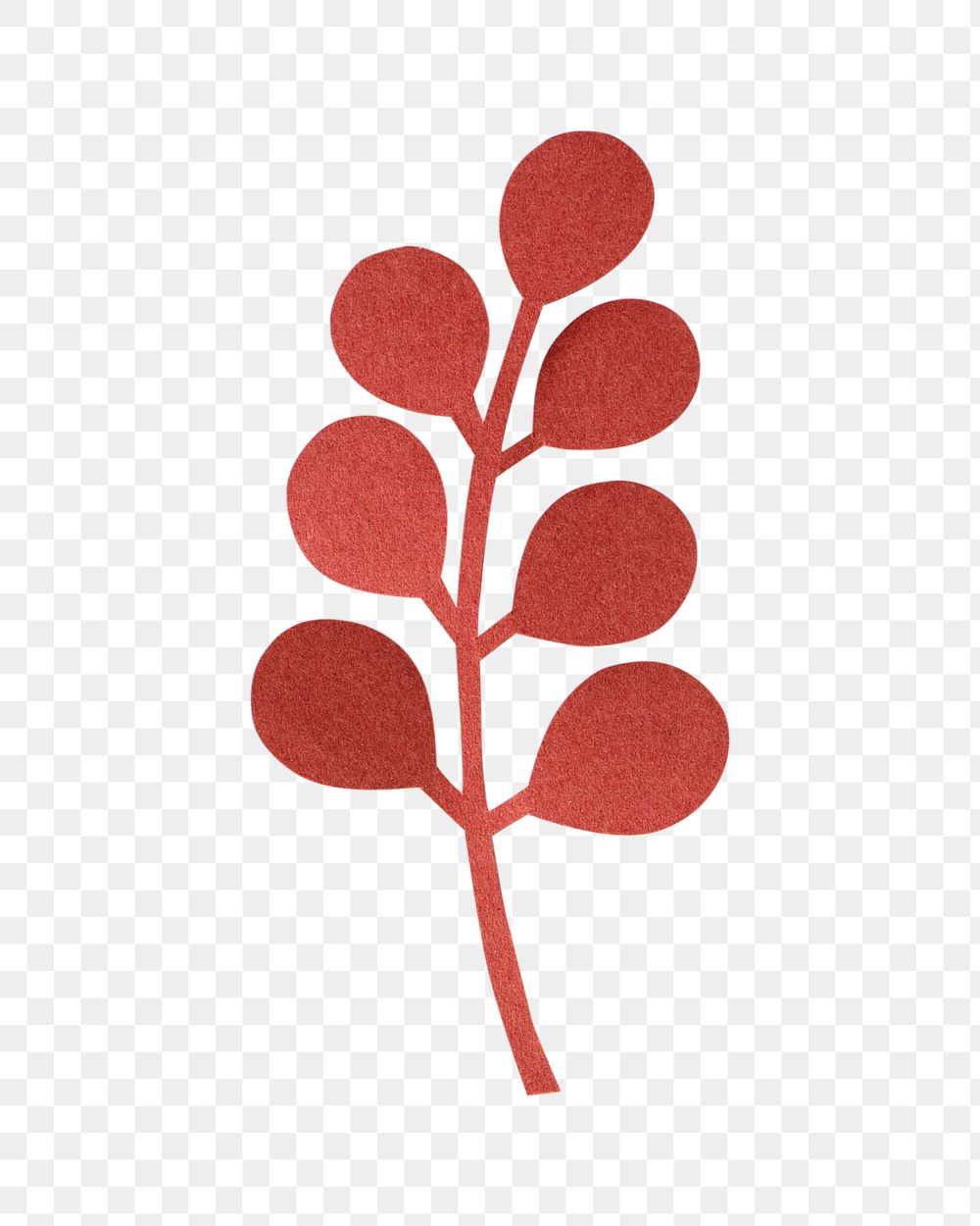 Red leaf png sticker, transparent background