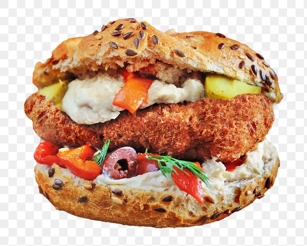 Chef fusion burger png, transparent background
