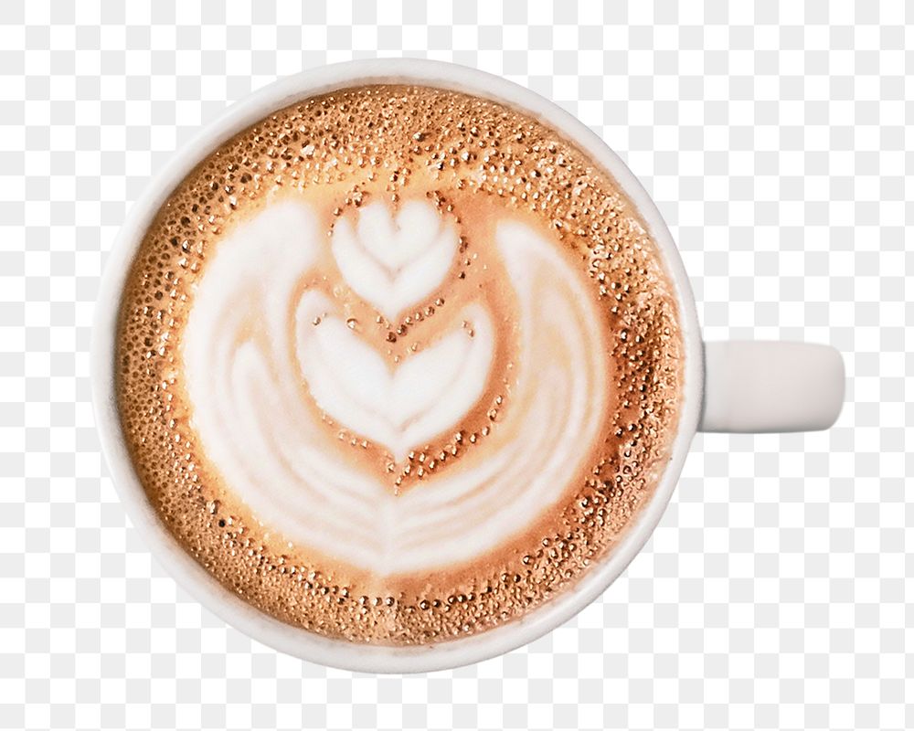 Latte art png, transparent background