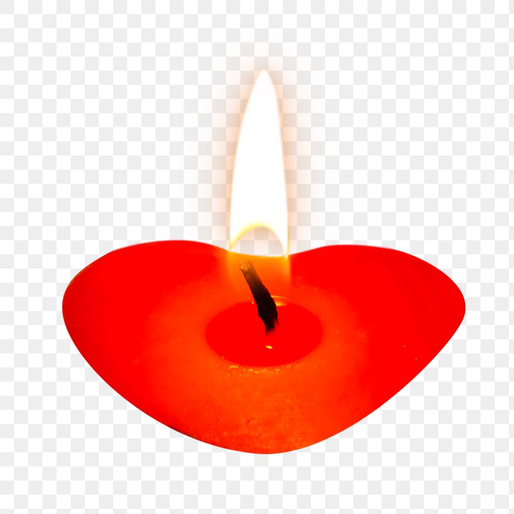 Png diwali heart candle, isolated object, transparent background