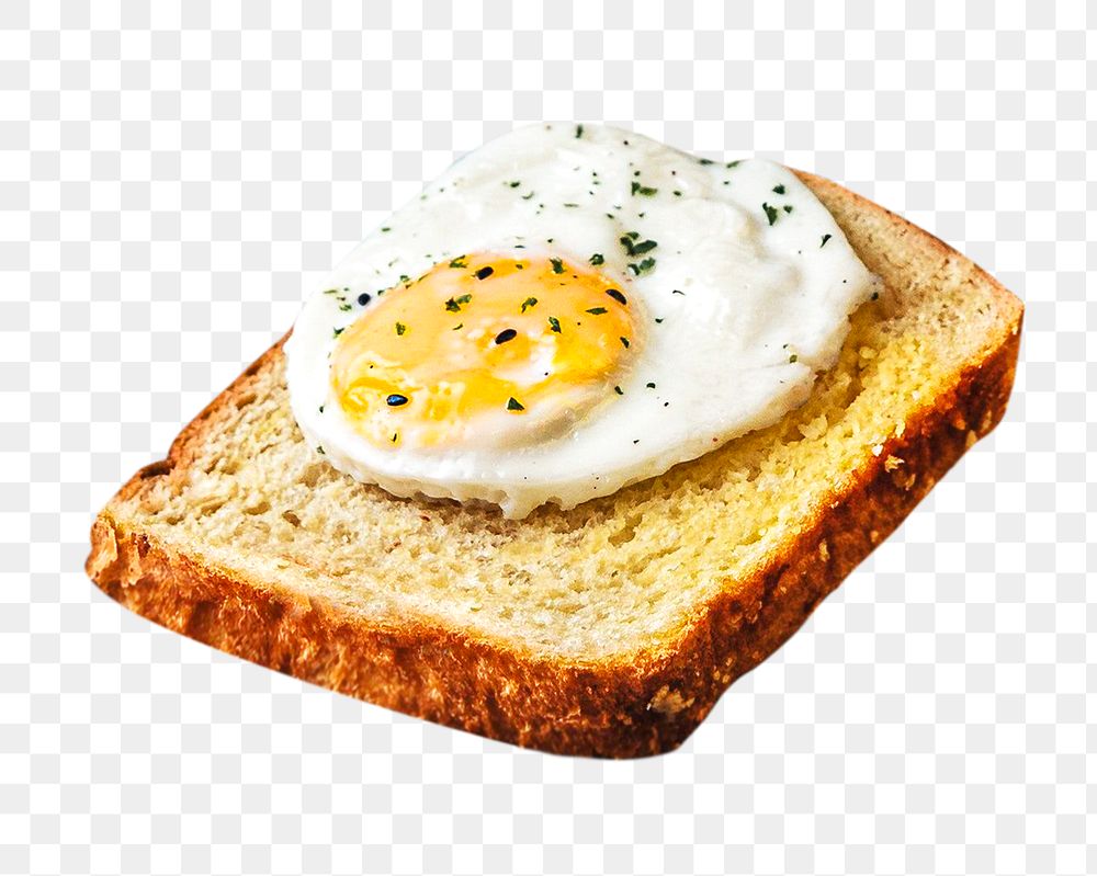 Egg toast png collage element, transparent background