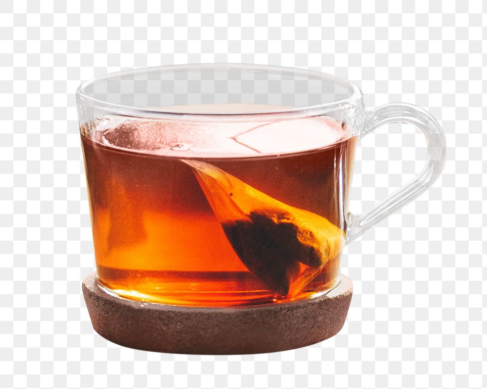 Tea cup collage element png on transparent background
